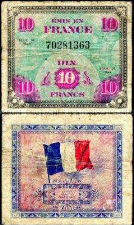 Alliierte Militärbehörde 10 Francs
