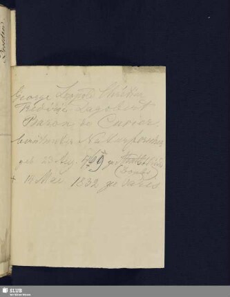 Nr. 127-139. Cuvier, Georges