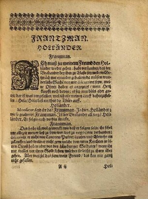 Der aus dem Holländischen auch ietzo Hochteutsch-redende Frantzmann und Holländer