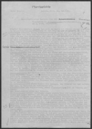 Großaltdorf-Lorenzenzimmern mit Kerleweck und Stadel: Visitationsbericht mit Pfarrbericht 1960