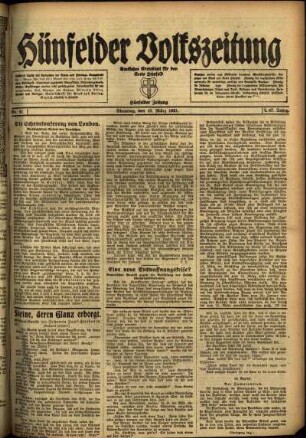 Ausgabe vom Dienstag, den 15. März 1921.
