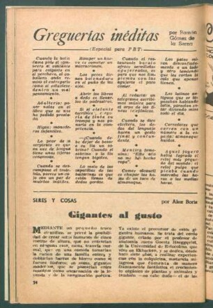 Gigantes al gusto : Seres y cosas