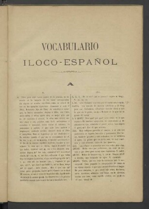 Vocabulario Iloco-Espanol
