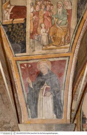 Szenen aus dem Alten Testament und aus dem Leben Christi, Franziskanerheilige und die vier Kardinaltugenden, Heiliger Dominikus