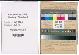 Entnazifizierung Wilhelm Wolters , geb. 21.06.1901 (Bueroangestellter)