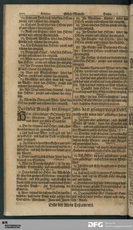 Das Gebät Manasse / des Königes Juda / da er gefangen war zu Babel.