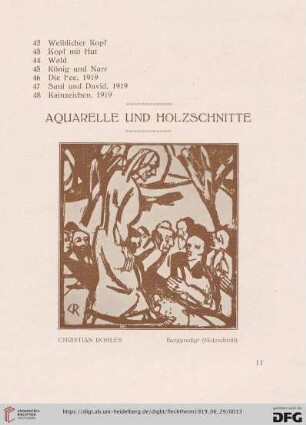 Aquarelle und Holzschnitte