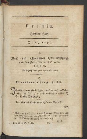 Sechstes Stück. Juni, 1795