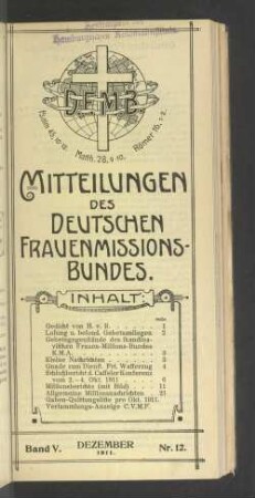 Nr. 12. Dezember 1911