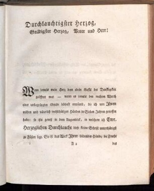 Durchlauchtigster Herzog, Gnädigster Herzog, Vater und Herr!