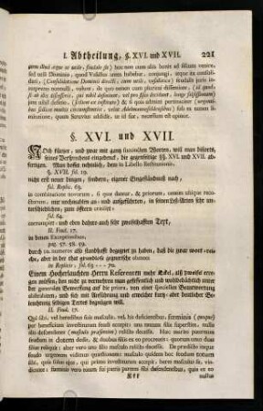221-226, I. Abtheilung § XVI und XVII