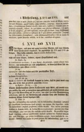221-226, I. Abtheilung § XVI und XVII