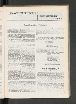 Zweihundert Schulen