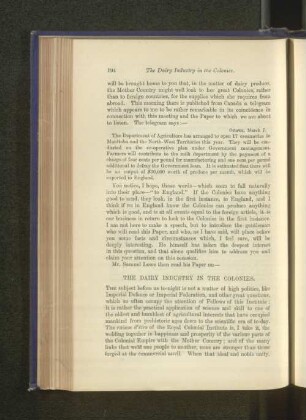 The Dairy Industry in the Colonies. Samuel Lowe.
