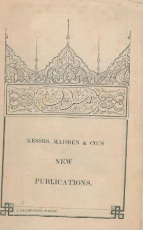 (Werbung:) New Publications, Messrs. Madden & Co.'s