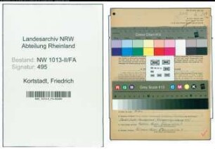 Entnazifizierung Friedrich Kortstadt , geb. 13.10.1897 (Buchhalter)