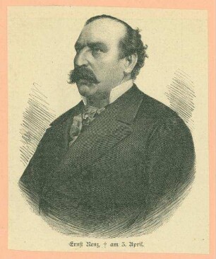 Nachruf mit Porträt auf Zirkusdirektor Ernst Renz (gest. 3.4.1892)