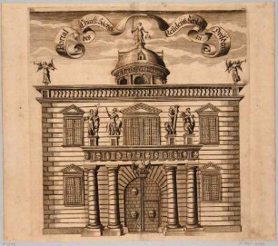 Das Ostportal zum kleinen Schlosshof des Residenzschlosses von Paul Buchner, Blatt aus der Weckschen Chronik von 1679/80