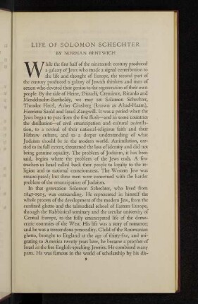 Life of Solomon Schechter