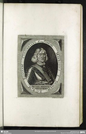 Simon Mauritius a Donepp, S.C.Rq[ue] M. Equitum Colonellus. Ao. 1649.