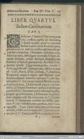 Liber Quartus. Bellum Catilinarium