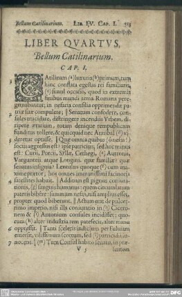 Liber Quartus. Bellum Catilinarium