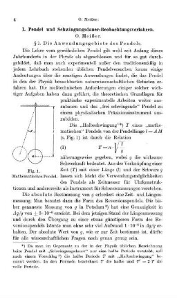 § 1. Die Anwendungsgebiete des Pendels.