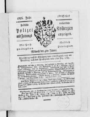 1tes Stück., Ausgabe vom 4. Januar 1786
