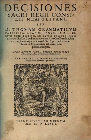 Decisiones Neapolitanae Antiquae Et Novae