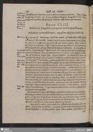 Epist. CLIII. Publicola Augustino proponit multas quaestione