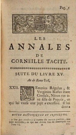 Tacite : Avec Des Notes Politiques Et Historiques ; [Les Annales De Corneille Tacite], T. 6