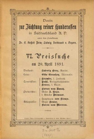Preis-Suche. 6. 1891, 20. Apr.
