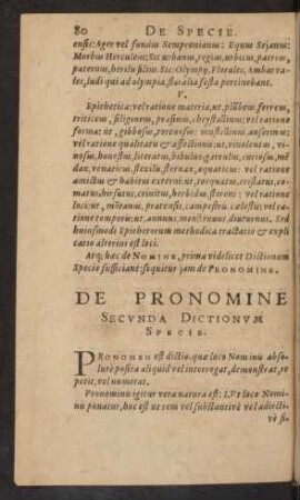 De Pronomine Secvnda Dictionvm Specie.