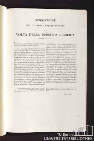 Spiegazione delle tavola rappresentante La volta della pubblica libreria