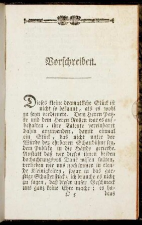 Vorschreiben