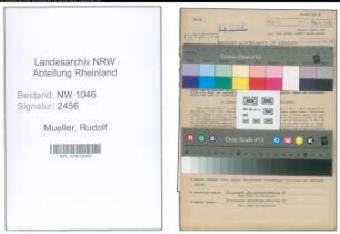 Entnazifizierung Rudolf Mueller , geb. 05.01.1898 (Lehrer)