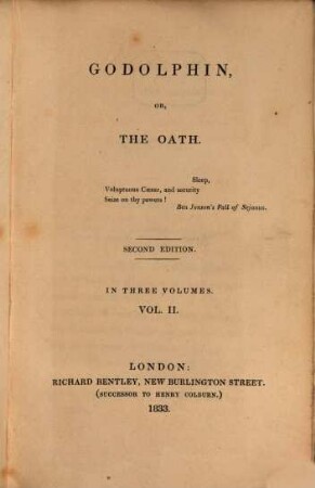 Godolphin, or, the oath. 2