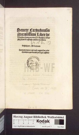 De officijs Marsilius ficinus Cherubino quarqualio viro doctissimo S D ...