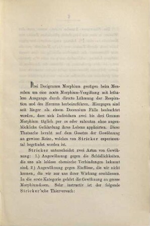 Ein Beitrag zur Pathologie und Therapie der chronischen Morphium-Vergiftung : Inaug.-Dissert.