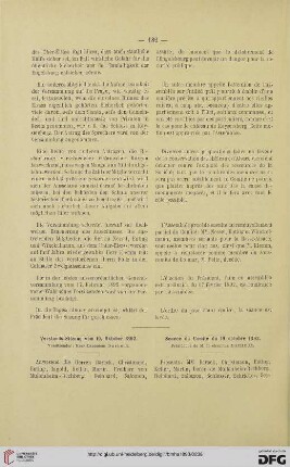 Vorstands-Sitzung vom 19. Oktober 1892 / Séance du Comité du 19 octobre 1892