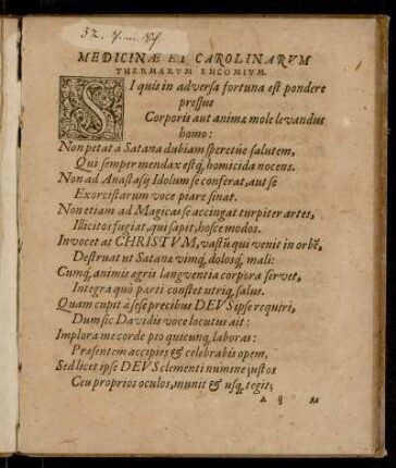 Medicinae et carolinarum thermarum encomium
