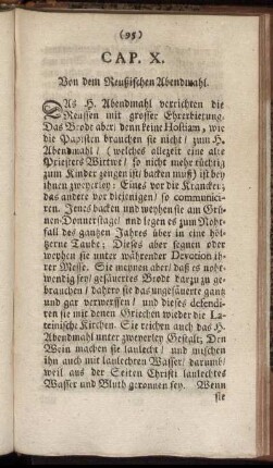 Cap. X. Von dem Reußischen Abendmahl