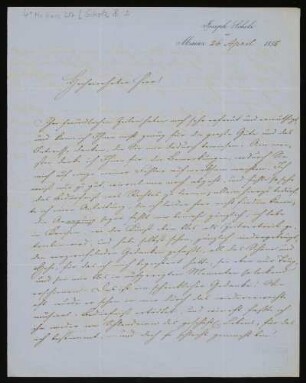 Brief von Bernhard Scholz an Louis Spohr