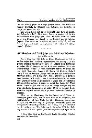 Grundlagen und Vorschläge zu Schulorganisation