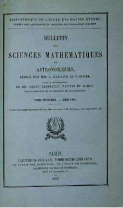Tome Huitéme. - Juin 1875.