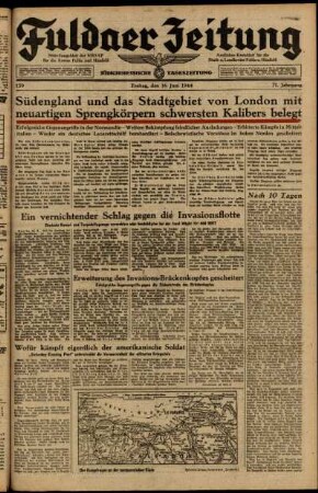 Ausgabe vom Freitag, den 16. Juni 1944.