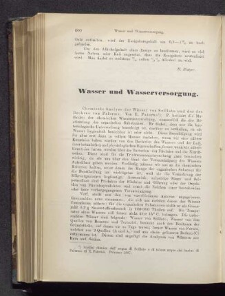 Wasser und Wasserversorgung