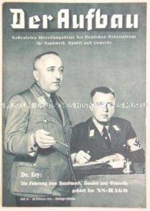 Wochenzeitschrift der Deutschen Arbeitsfront "Der Aufbau" u.a. mit einer Rede von DAF-Führer Ley