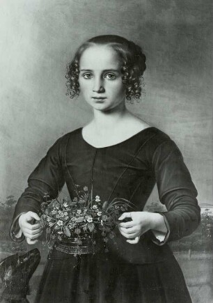 Mädchen mit Blumenkorb
