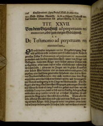 Tit. XXVII. Von dem Gezeichniß ad perpetuam rei memoriam, oder zum ewigen Gedächtniß. [...]